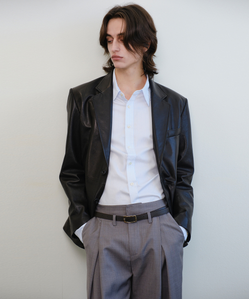 HAZE LAMBSKIN TAILORED JACKET (BLACK)