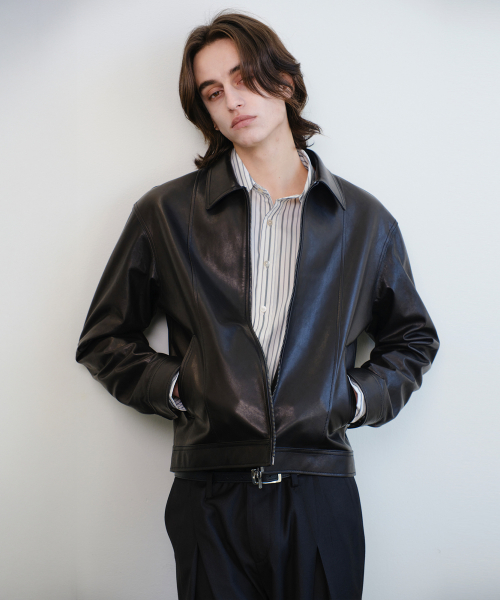 CROSS ITALY LAMS LEATHER JACKET (BLACK)