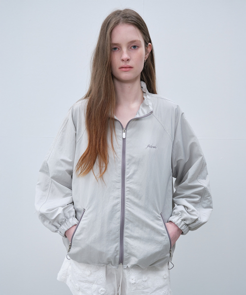 Sporty zip up nylon jumper [FRSP06JP02]_Gray