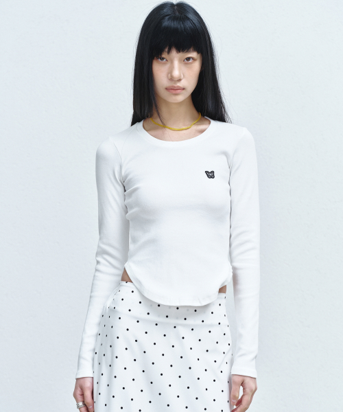 BUTTERFLY LONG SLEEVE TOP_IVORY