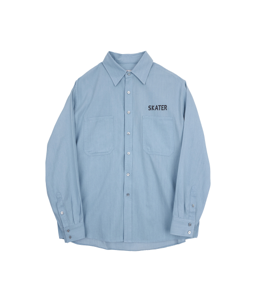 Skater Denim Shirts - Light Blue