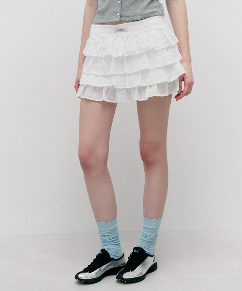 NUBASIC FRILL MINI SKIRT PANTS IVORY