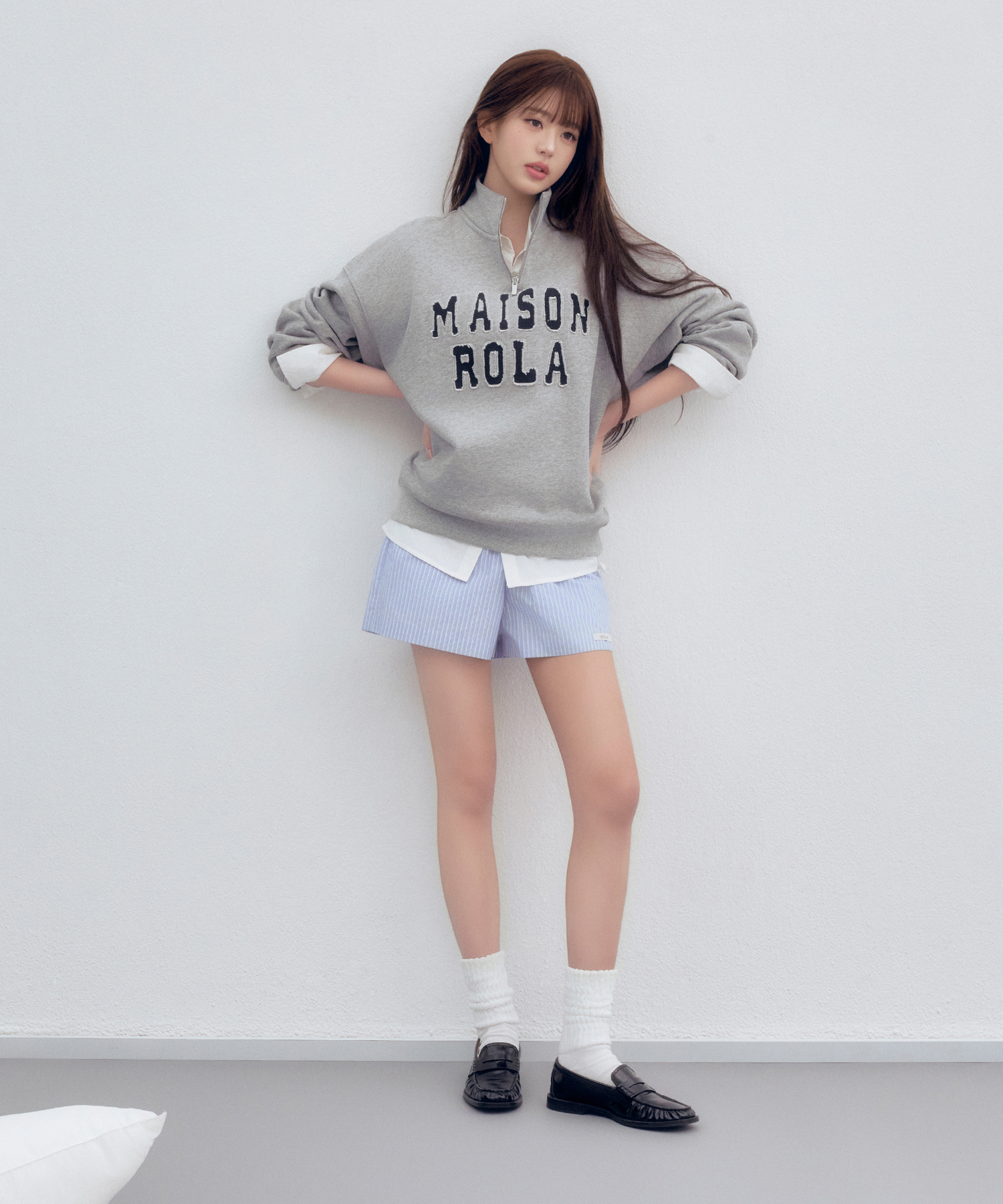 NUBASIC STRIPE COTTON SHORTS BLUE