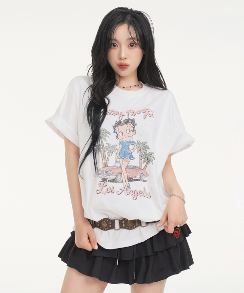 Оверсайз футболка Betty Boop in LA (White)