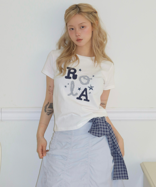 ROLA LETTERING PATCHWORK T-SHIRT WHITE