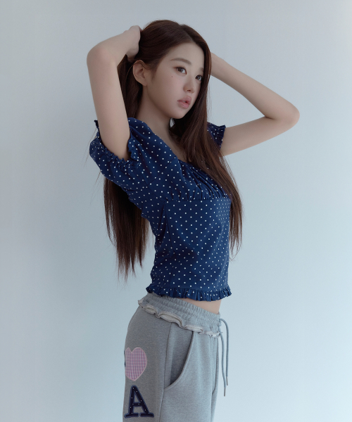 DOT PUFF T-SHIRT NAVY