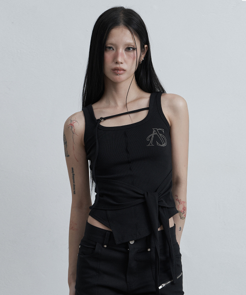 Топ с запахом Wrap Tied (Black)