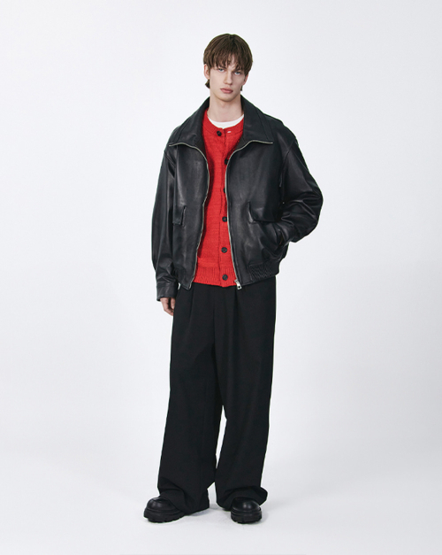 Кожаная куртка high-neck Black ZI2LT208BK