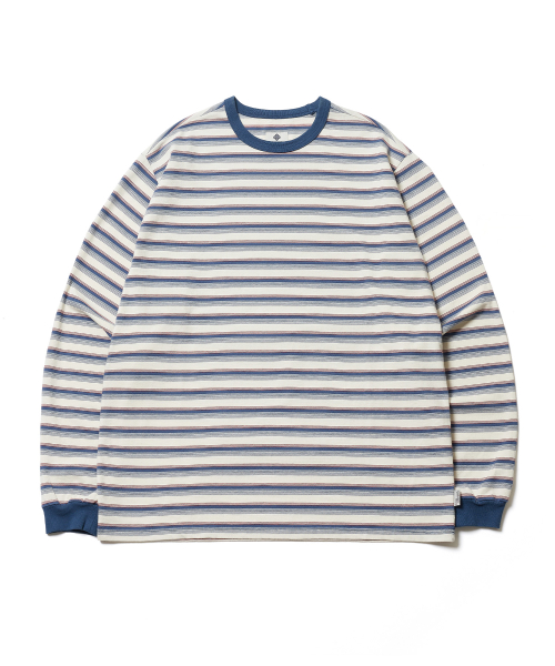 MULTI STRIPE L/S T-SHIRT (BLUE)