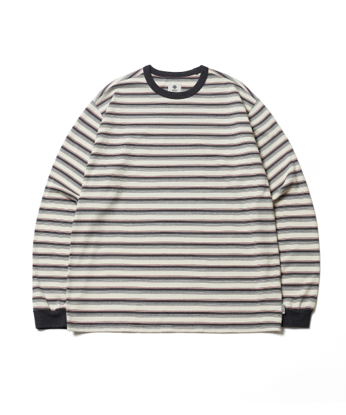 MULTI STRIPE L/S T-SHIRT (CHARCOAL)