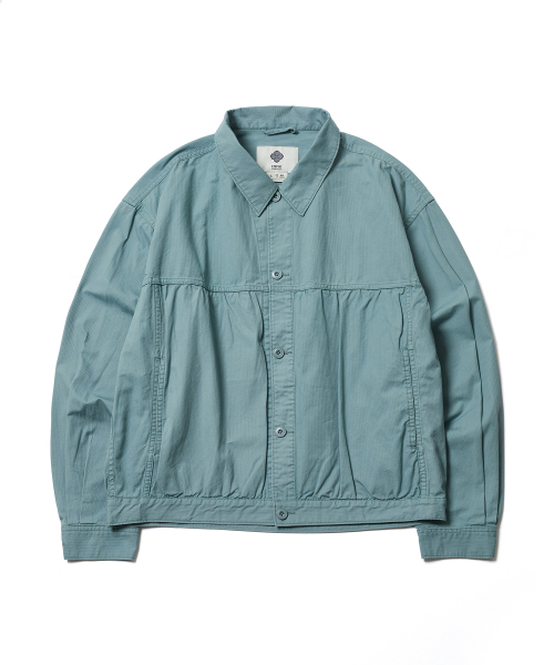 SHIRRING TRUCKER JACKET (ASH BLUE)