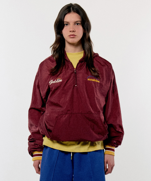 WINDBREAKER ANORAK HOODIE_RED BURGUNDY