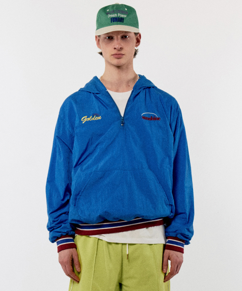 WINDBREAKER ANORAK HOODIE_PRUSSIAN BLUE