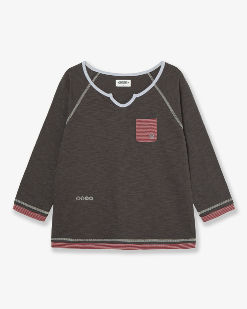 LAYERED SLEEVE TEE [CHARCOAL]
