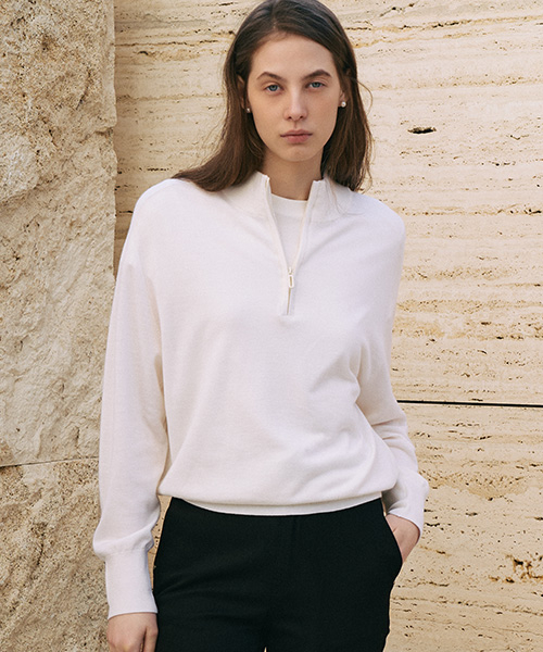 Шерстяной 100 LUME HALF ZIP Вязаный