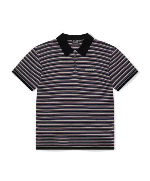 AP STRIPED HALF-ZIP POLO (чёрный)