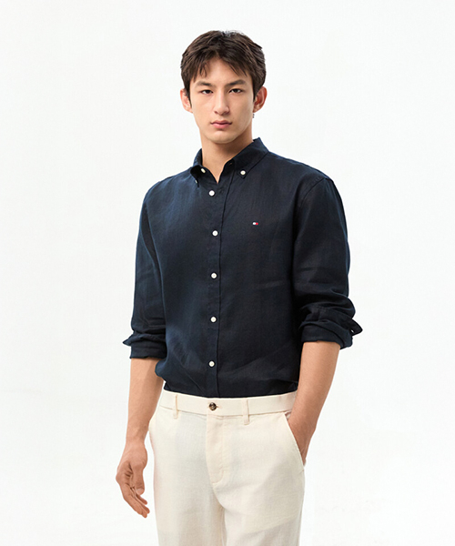 Премиум льняная рубашка Asian fit (T12G1WSH150MT2DW5)
