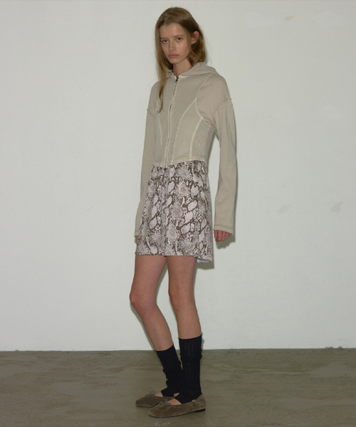 PANELED WASHING Худи На Молнии DUSTY Бежевый