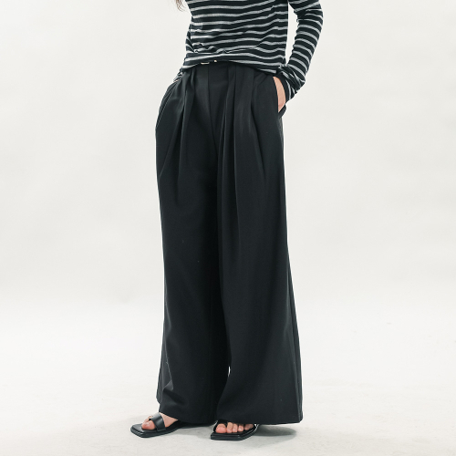 WD_BELTED WIDE PANTS_3COLOR