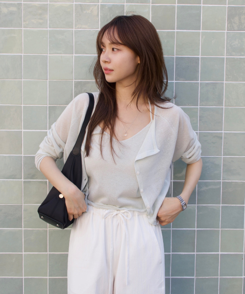 SHEER SET-UP CARDIGAN_MINT