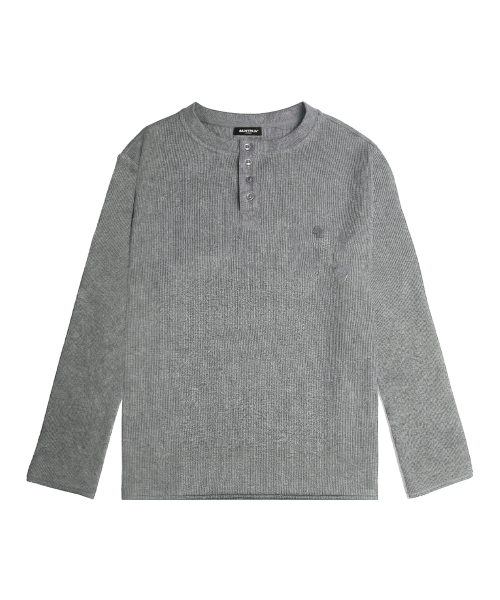 Лонгслив SP с монограммой и вырезом хенли, Grey