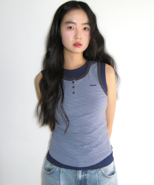LAYERED На Пуговицах SLEEVELESS Синий
