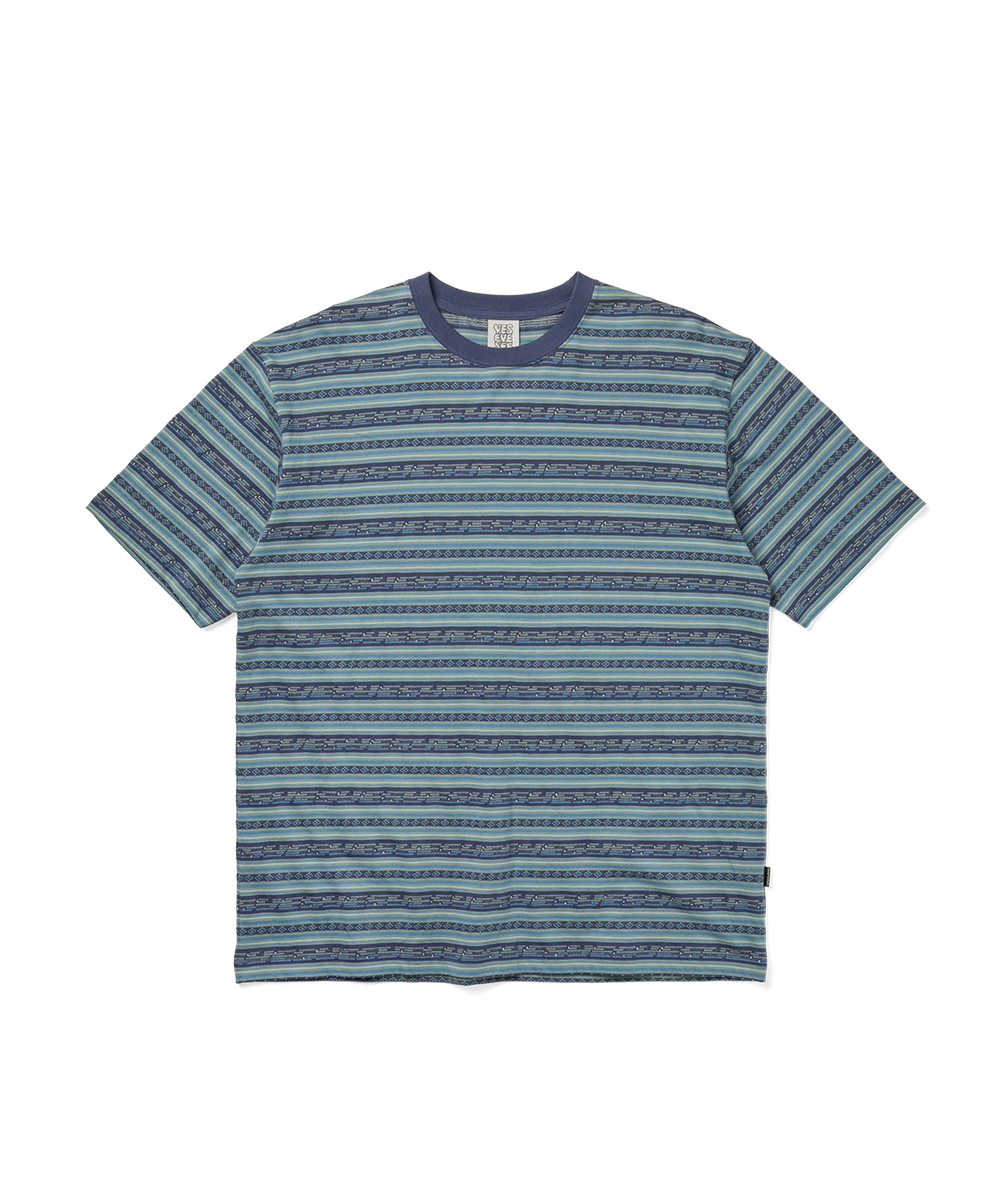 Y.E.S JACQUARD Полоска Футболка Синий