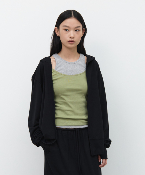 DRAW HOOD ZIP-UP / черный