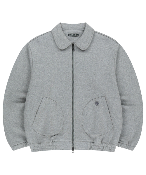 038 ROUND TRACK ZIP-UP MELANGE серый