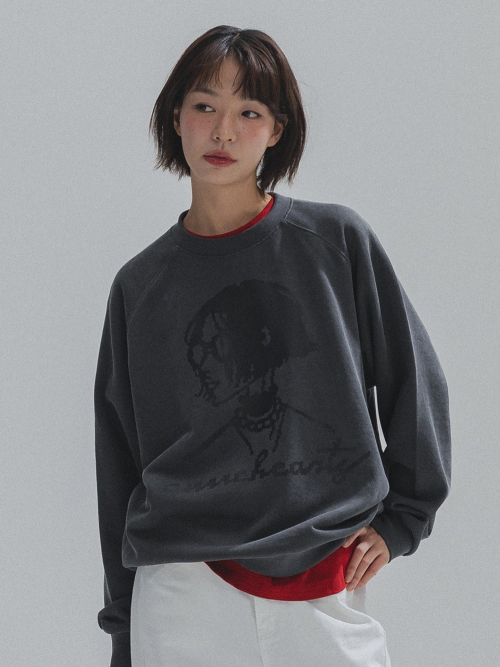 винтажный Muse Raglan Sweatshirt_CHARCOAL