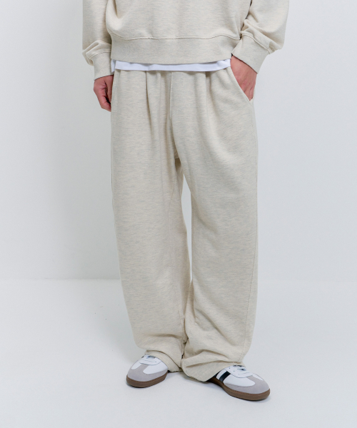 Широкие спортивные штаны Curved Washing [Cream]