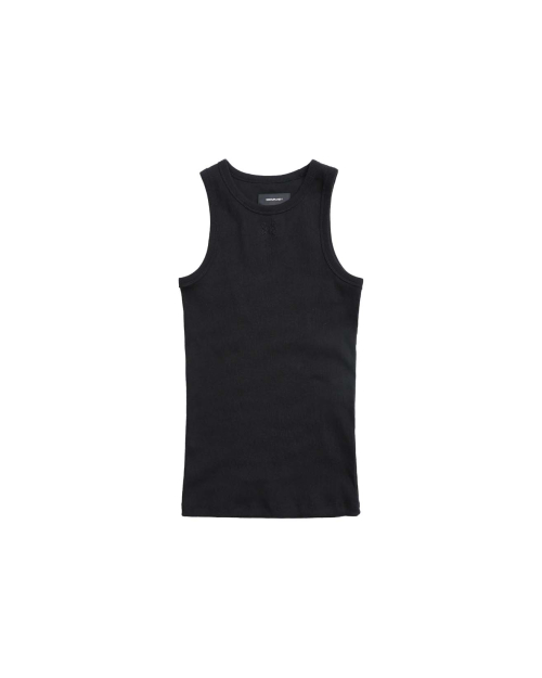 Майка в рубчик с логотипом (Black)