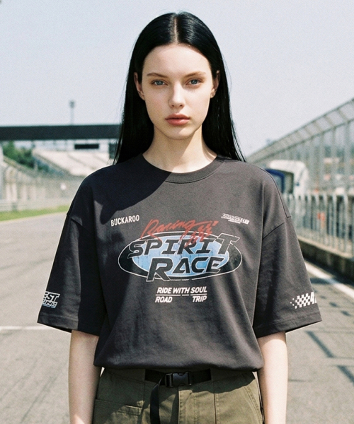 Футболка Superrace 2026 с гоночным принтом Charcoal Grey