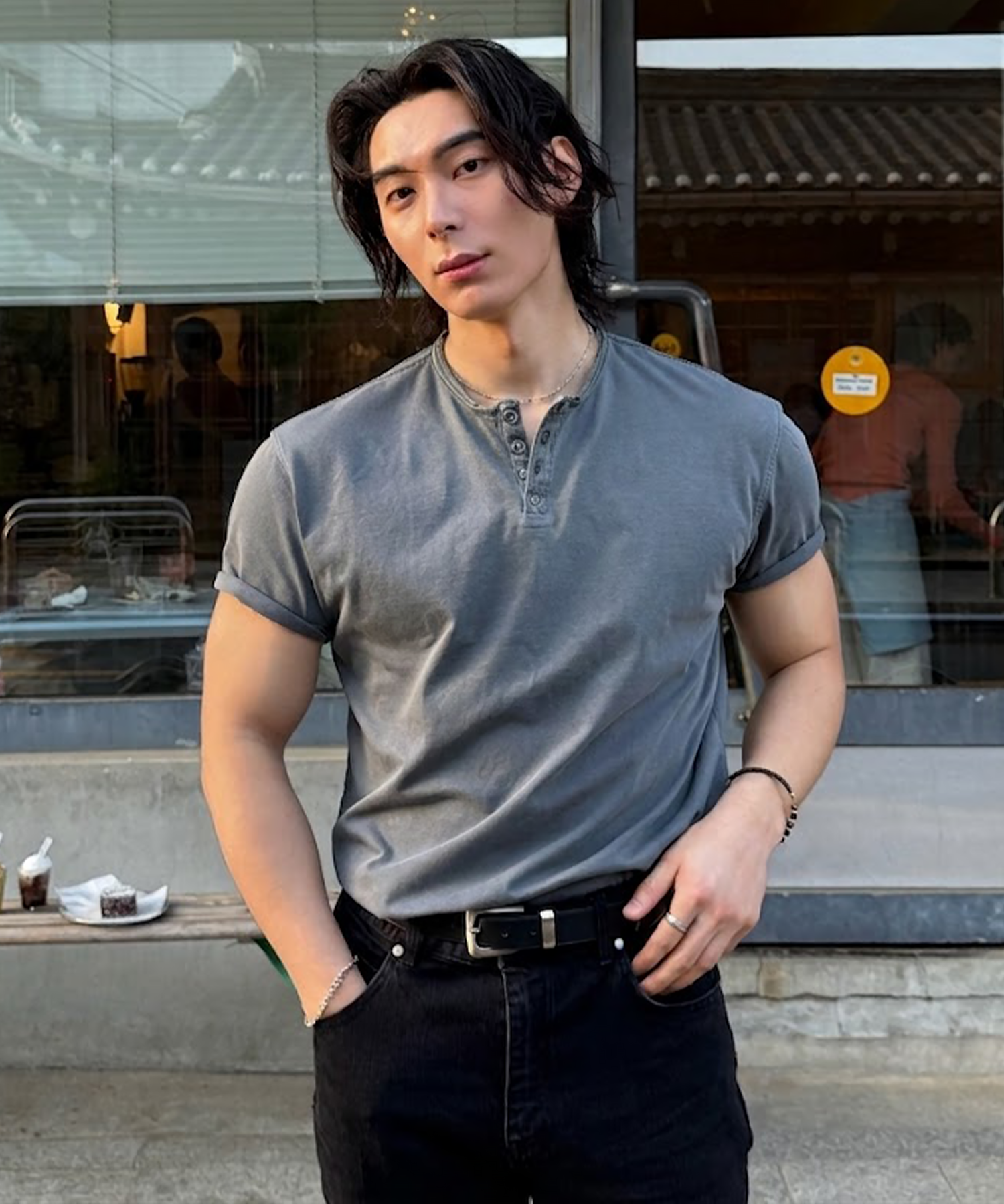 ELLIOT Garment Henley Neck футболка (2 COLOR)