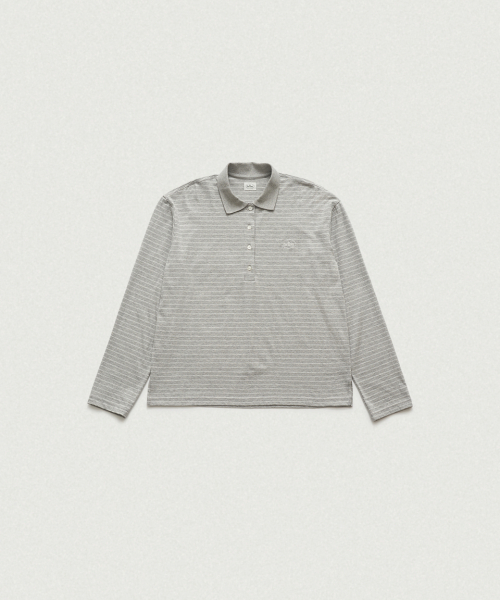 Delphine полоса Pique Shirt_Grey