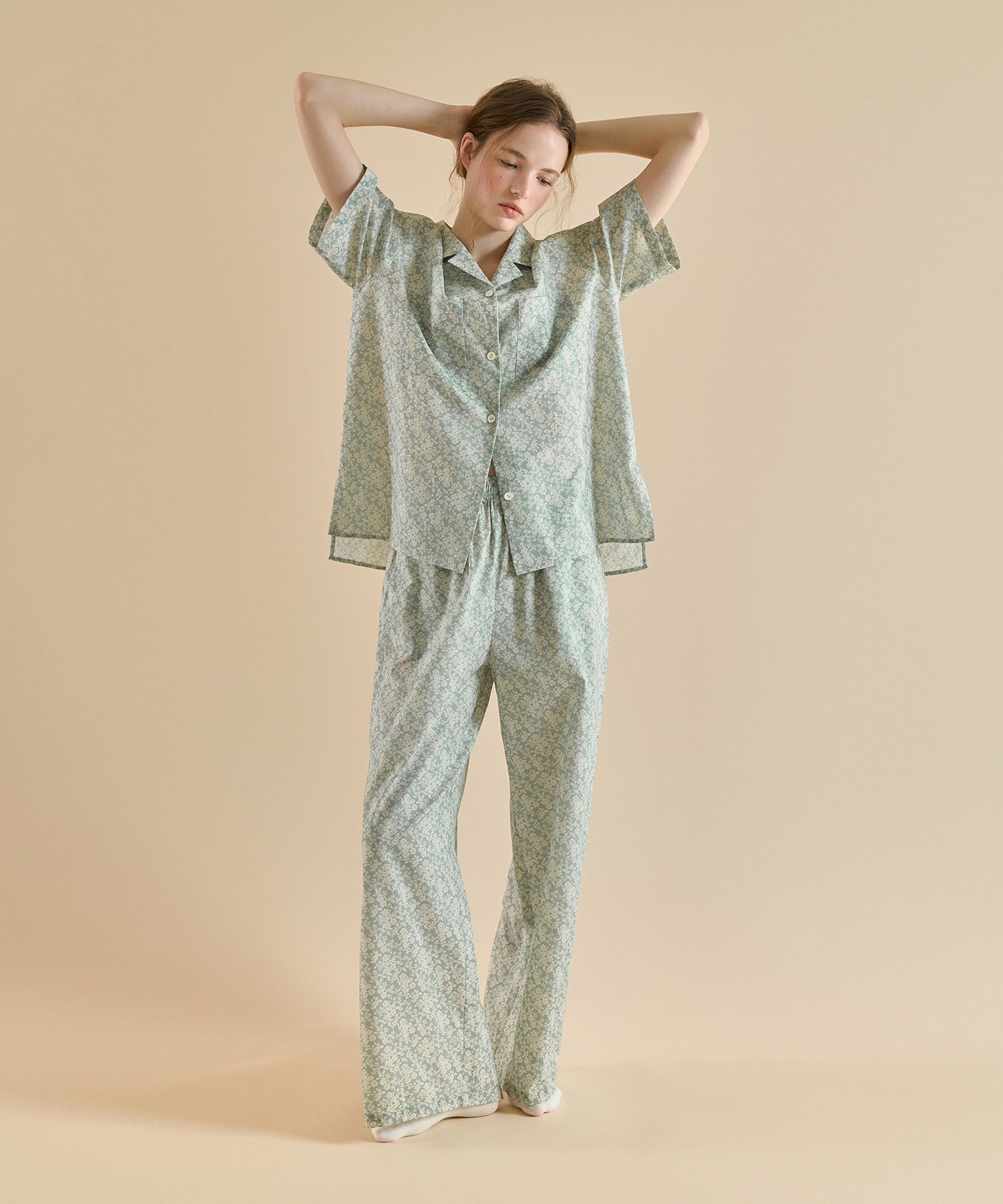 базовый Womens Pajama Set_Long брюки