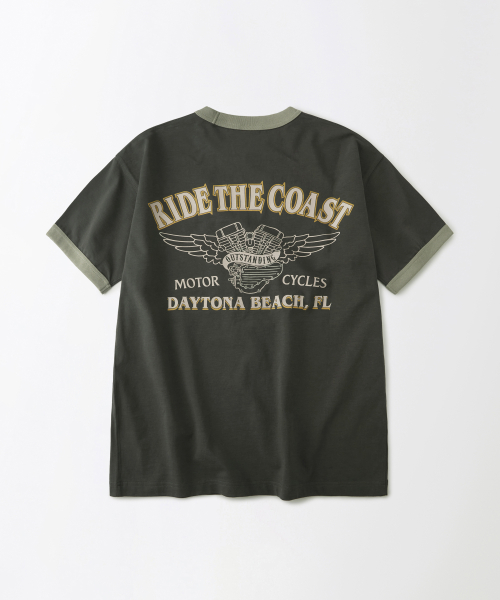 MOT SERIES футболка(RIDE THE COAST)_KHAKI серый
