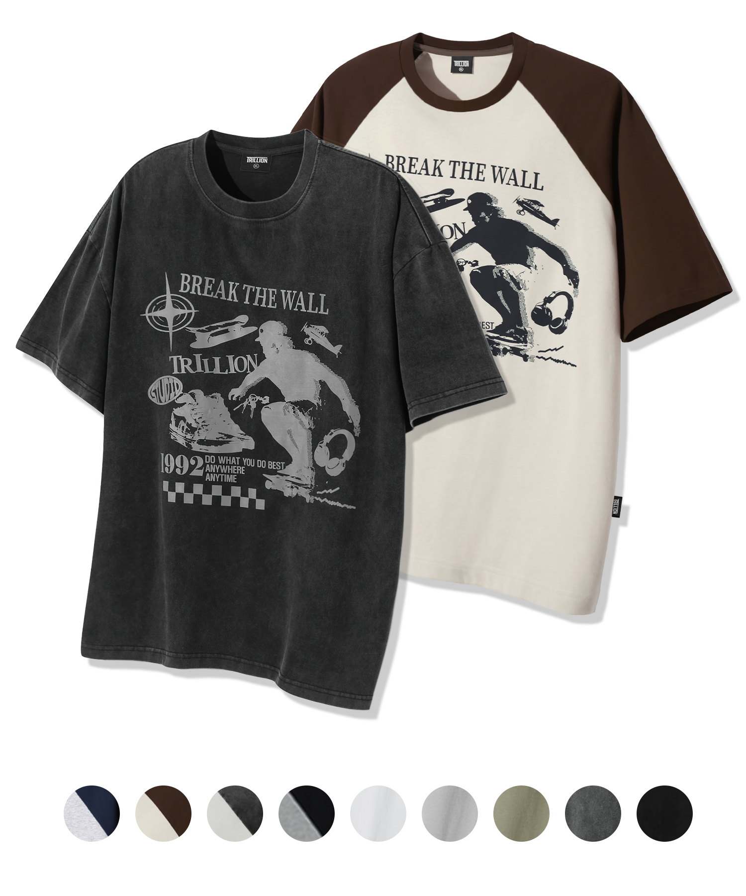 SKATEBOARD PIGMENT GRAPHIC T-SHIRT_9color