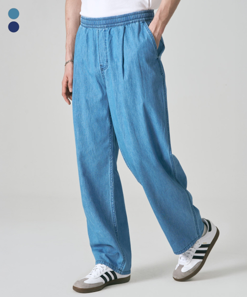 Свободные джинсы на резинке с защипом (2COLOR) (LRRMDDW318M)