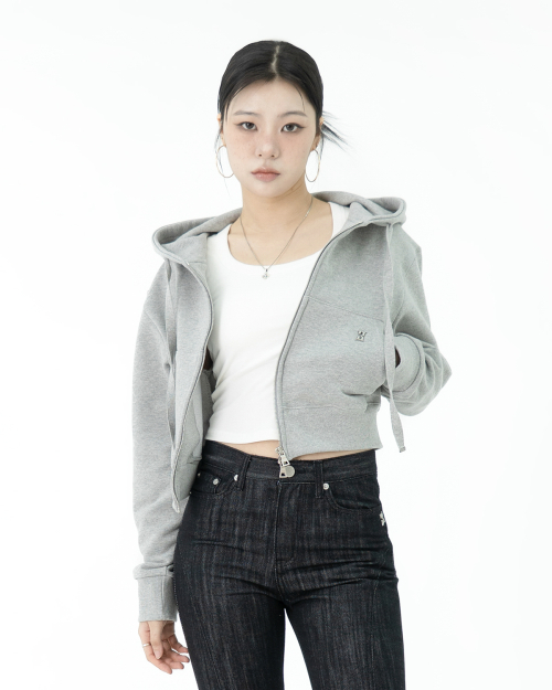 W базовый Crop Hood Zip Up
