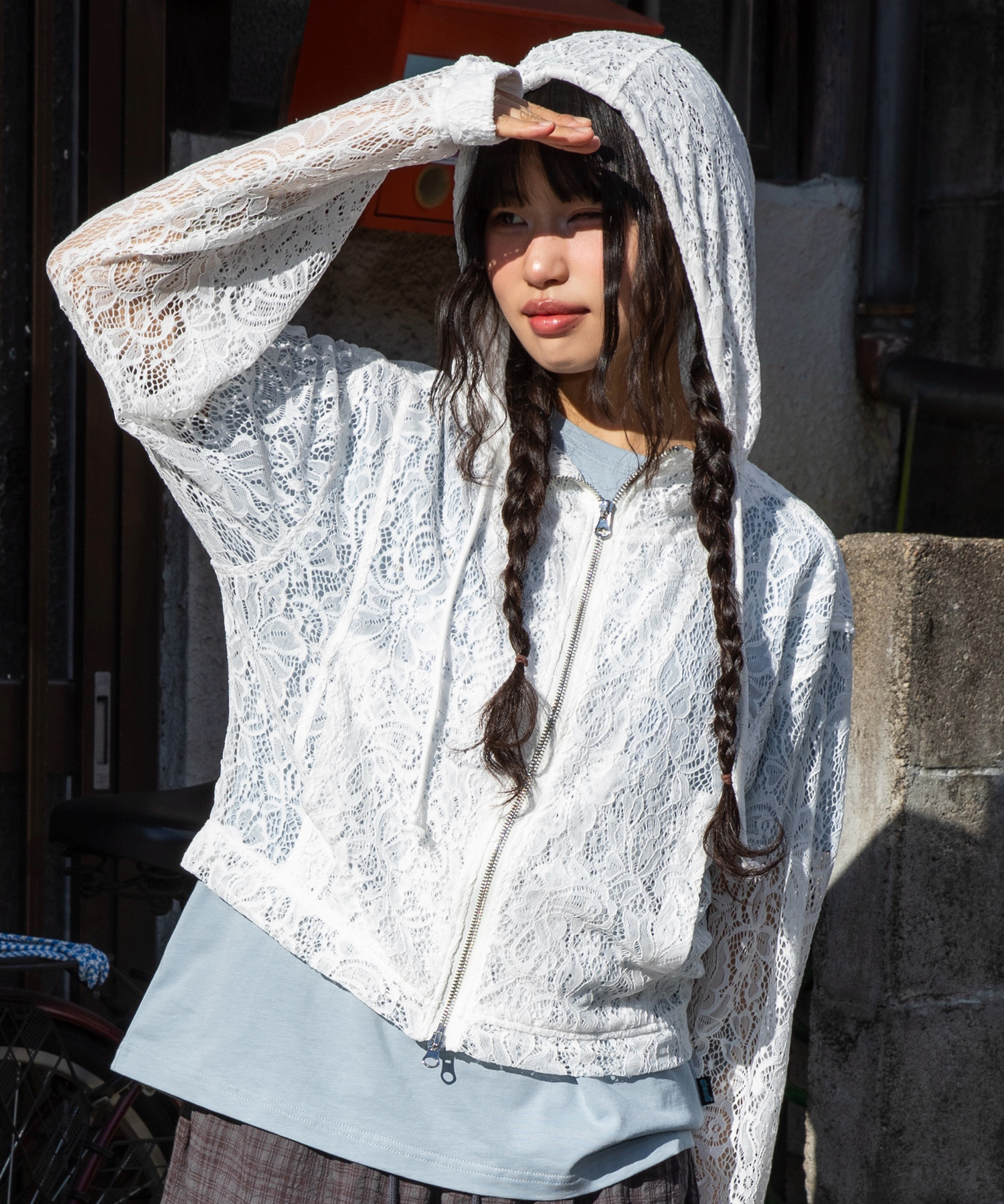 Прозрачная кружевная куртка GZJ001 (WHITE)