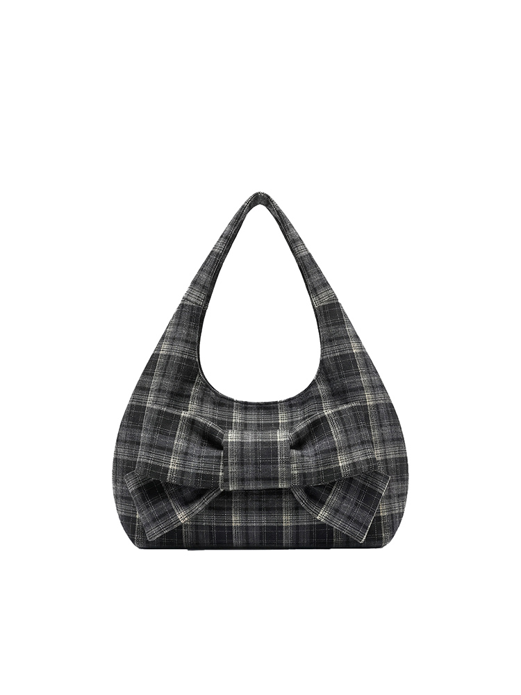 в клетку RIBBON SHOULDER BAG [серый]