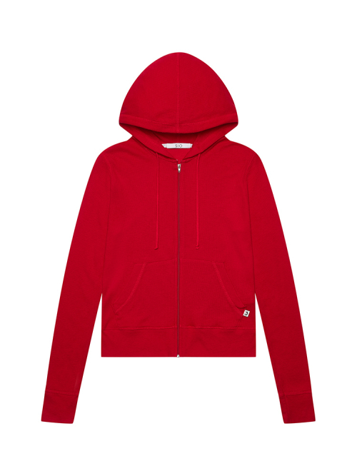 STITCH WAFFLE HOOD ZIPUP [красный]