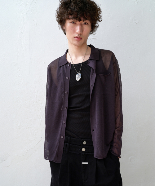 SHEER COLLAR кардиган CHARCOAL