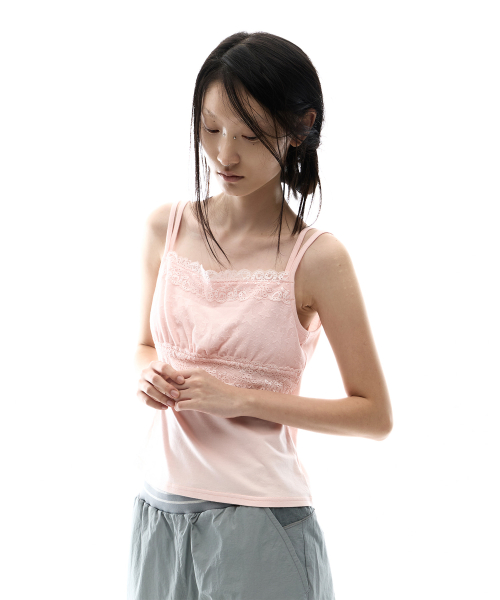 Double Strap Lace Sleevless / розовый