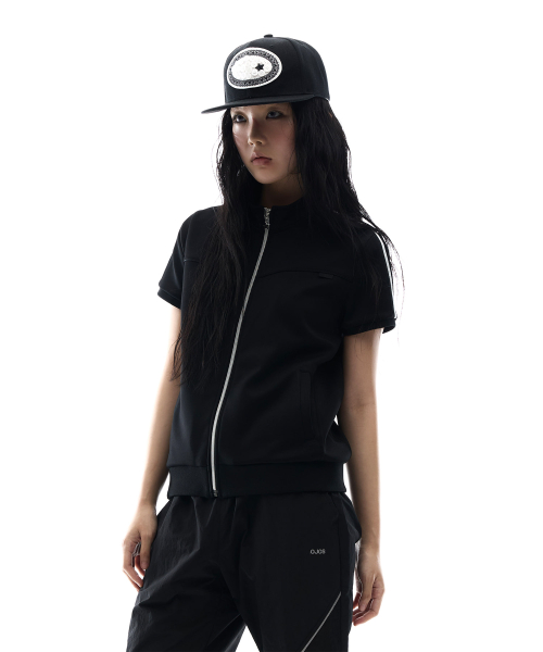 Metallic Tape Track Zip-Up / чёрный