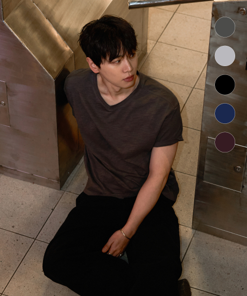 Футболка Slub Cotton с V-вырезом [5color]
