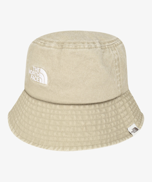 NE3HS00M 화이트라벨 로고 버킷 햇 BEIGE