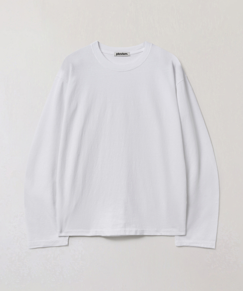 Men Plain Relaxed Long Sleeve T-Shirt - White