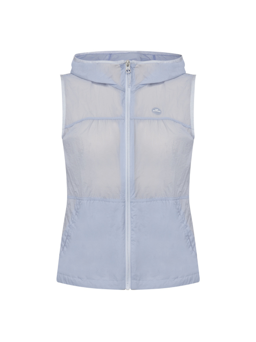 Легкий женский жилет с капюшоном SHEER ICE BLUE
